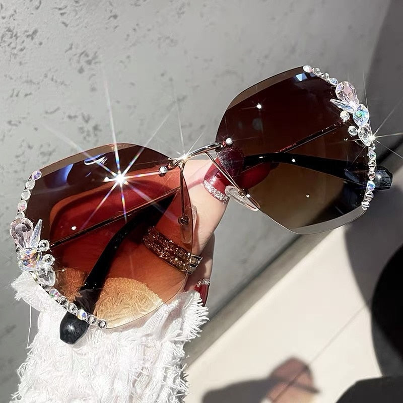 Rhinestone solbriller uden stel