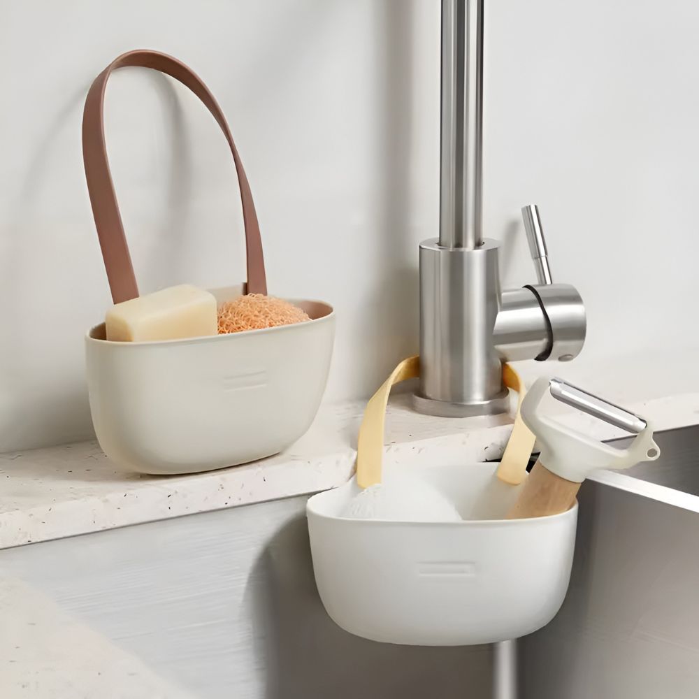 Hengende oppvaskstativ i silikon – Mocha Beige