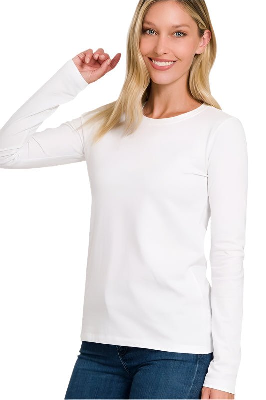 Dame Crew Neck Langermet T - skjorte - NordHjem