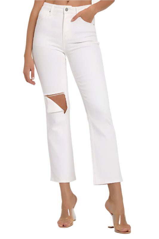 Dames Denim Jeans Avslappet Slitt - NordHjem