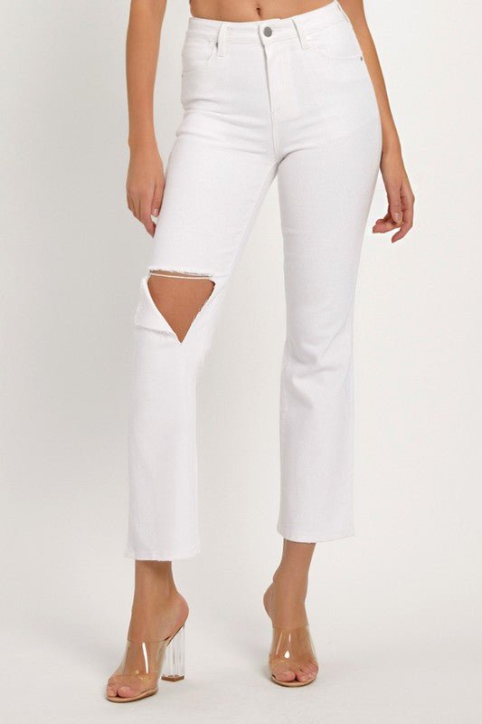 Dames Denim Jeans Avslappet Slitt - NordHjem