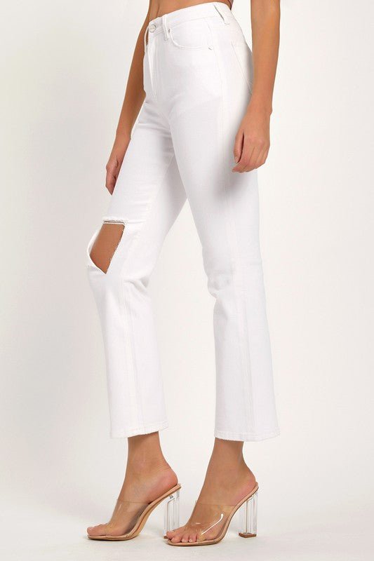 Dames Denim Jeans Avslappet Slitt - NordHjem