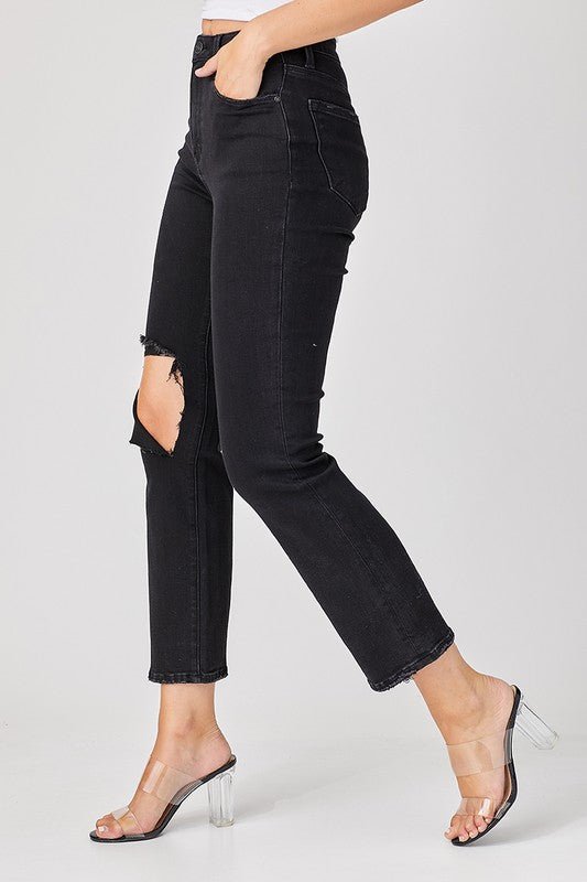 Dame Denim Jeans Avslappet Slitt - NordHjem