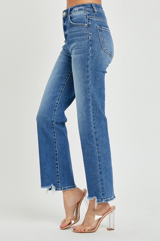 Dame Høyt Liv Avslappede Rett Jeans - NordHjem
