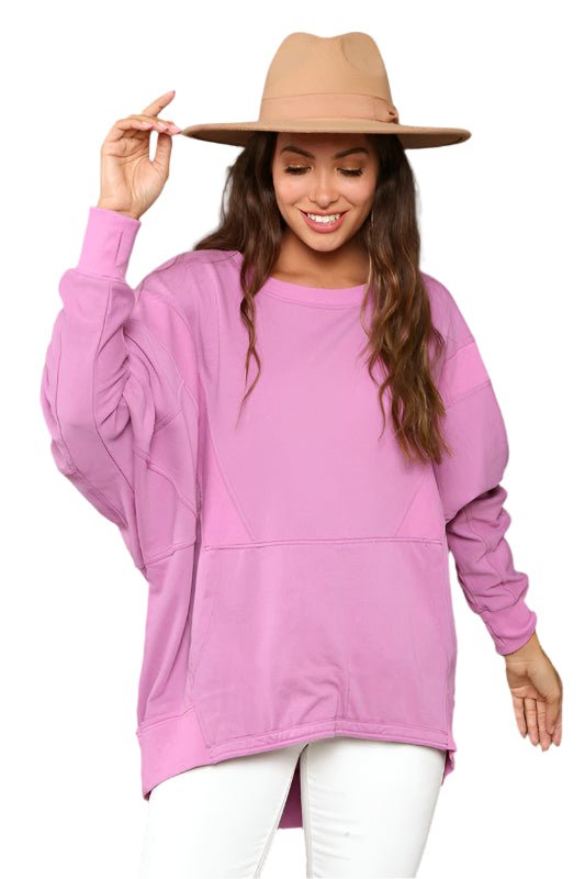 Dame Sweatshirt Kontrast Fransk Terry - NordHjem