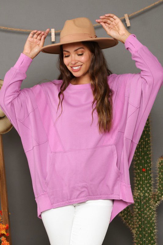Dame Sweatshirt Kontrast Fransk Terry - NordHjem