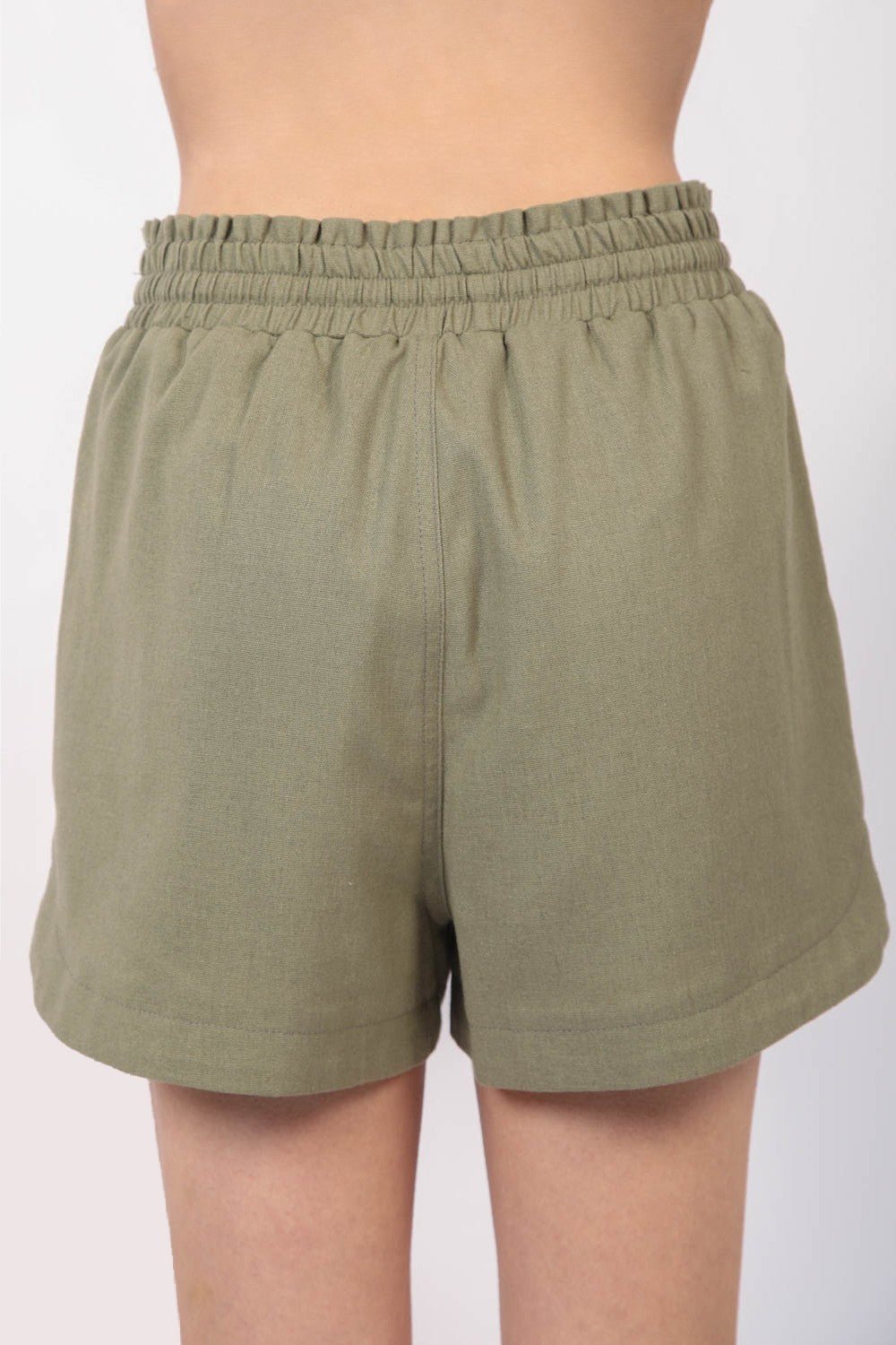 Dame linne Shorts med Elastisk Midje og Snor - NordHjem
