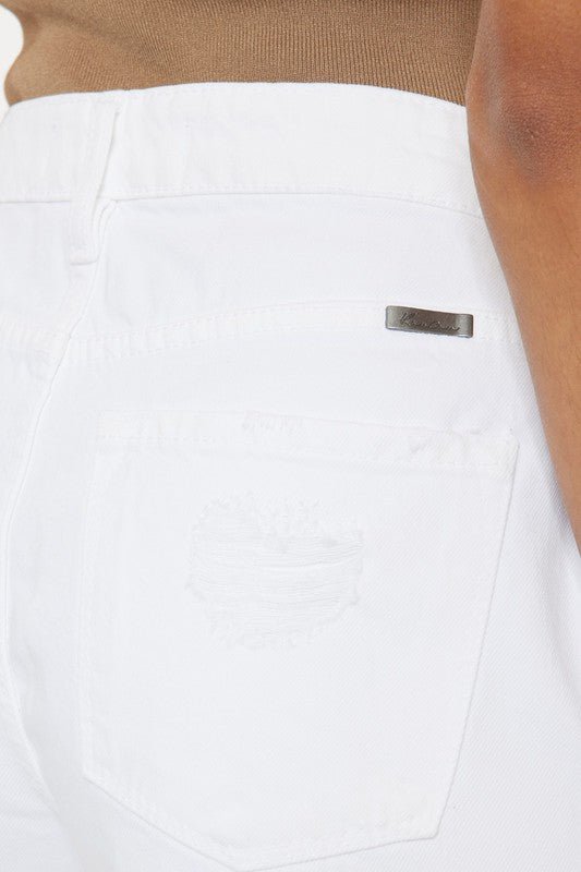Høy Midje Frayed Hem Shorts - NordHjem