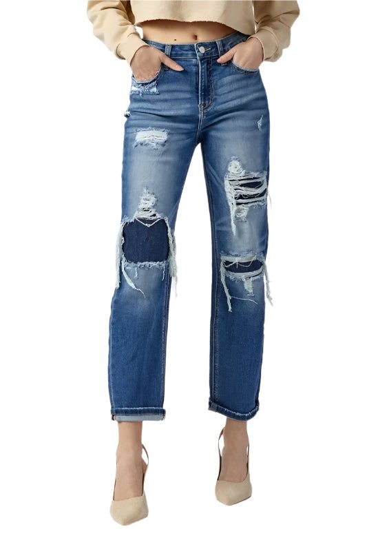 Høy Midje Rett Jeans - NordHjem