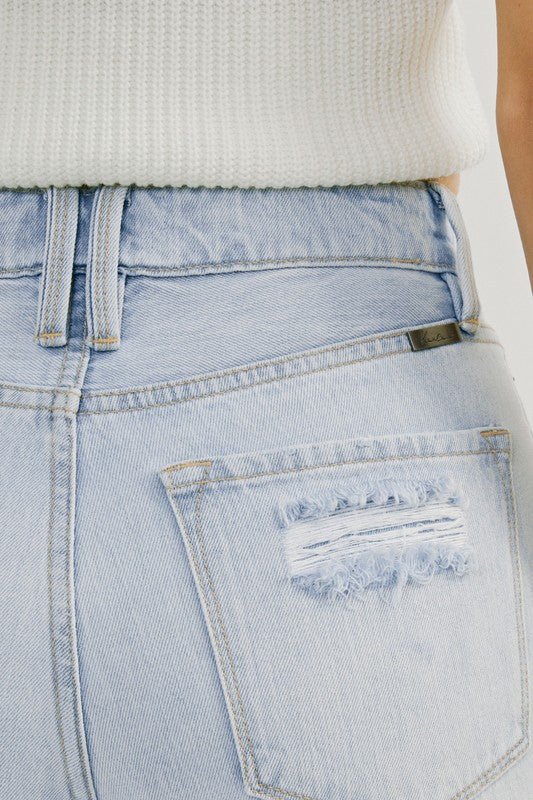 Høyt liv Distressed Jeans Lys Denim - NordHjem