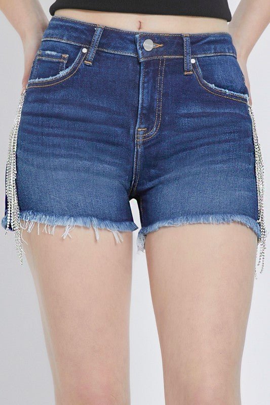 Høyt liv Rhinestone Frynse Shorts - NordHjem