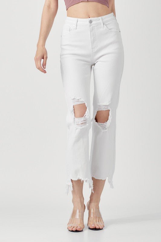 Høyt liv Straight Crop Jeans for Damer - NordHjem