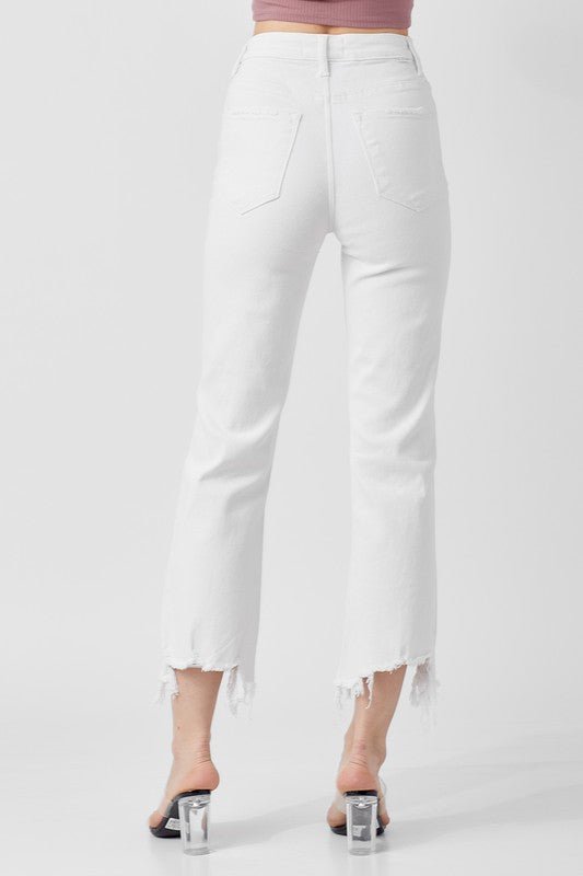 Høyt liv Straight Crop Jeans for Damer - NordHjem
