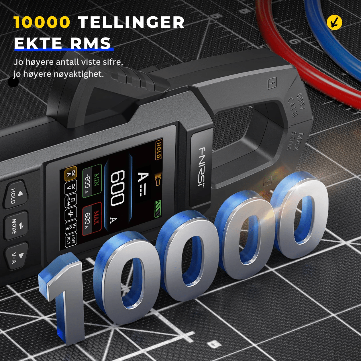 DMC - 100 SmartMeter™ | Presisjons Strømtang Multimeter med Fargeskjerm - NordHjem