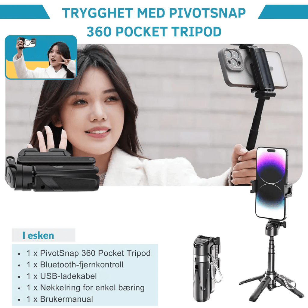 PivotSnap 360 Lommestativ - NordHjem