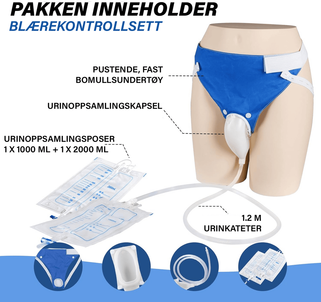 Lekkasjesikker gjenbrukbar medisinsk urinpose - NordHjem