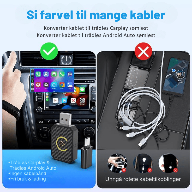 AutoPlugGo™ | Mini Trådløs CarPlay - adapter - NordHjem