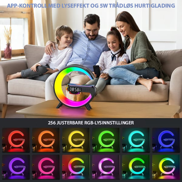 GlowTunes Smart Lamp - Multifunksjonell Bluetooth - høyttaler - NordHjem