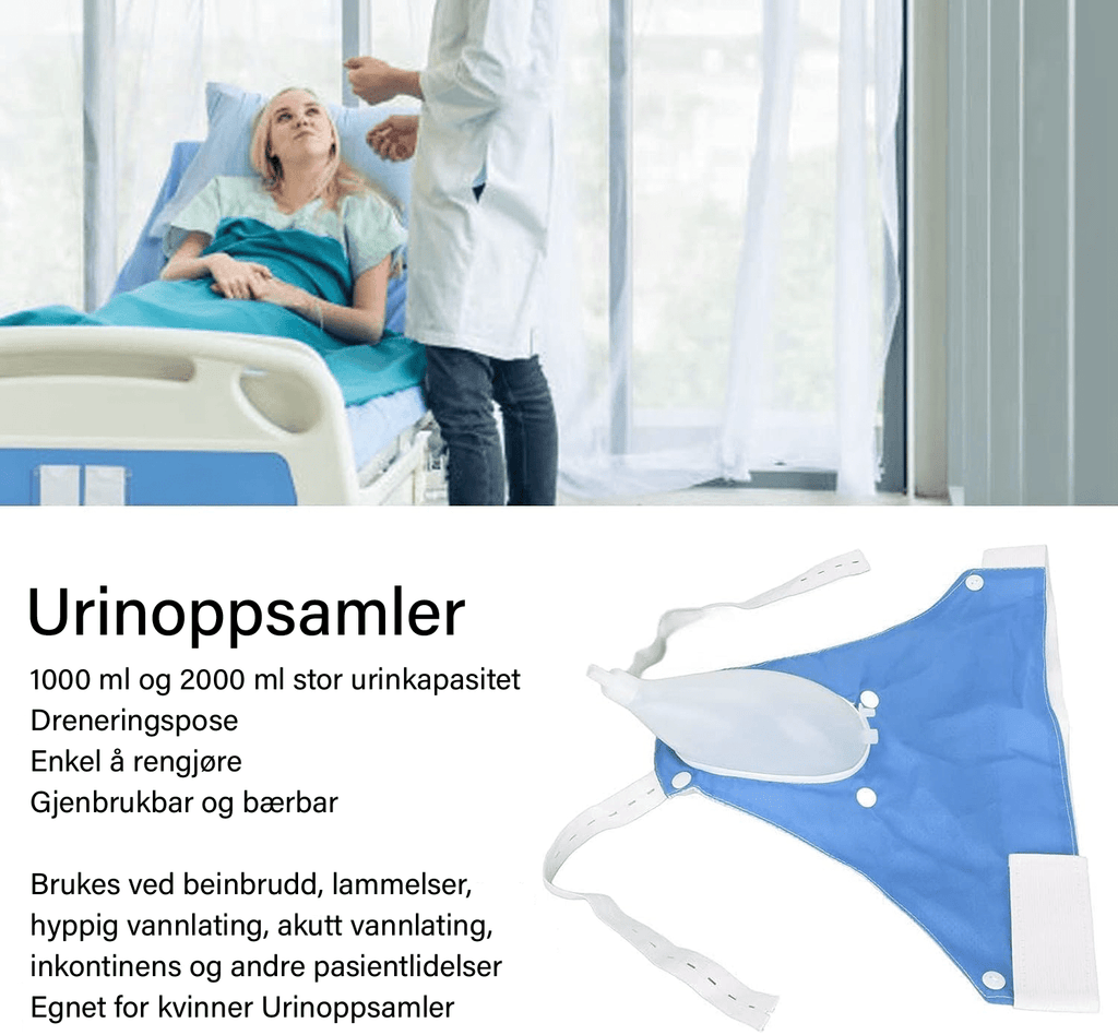 Lekkasjesikker gjenbrukbar medisinsk urinpose - NordHjem