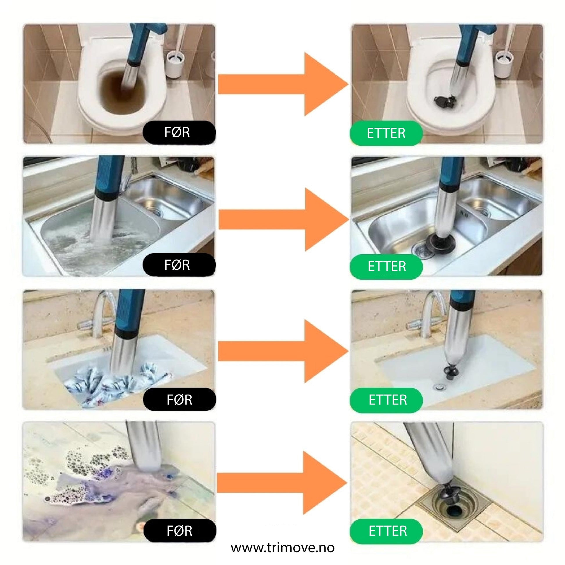 Forbedret Turbo Air Pressure Plunger 2.0™ - Fjerner alle tilstoppinger! - NordHjem
