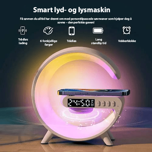 GlowTunes Smart Lamp - Multifunksjonell Bluetooth - høyttaler - NordHjem
