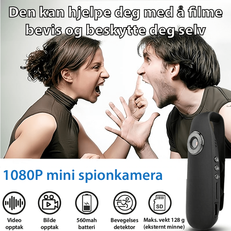 SafeSight 1080P minikamera: Ta opp, beskytt, gjenopplev - NordHjem