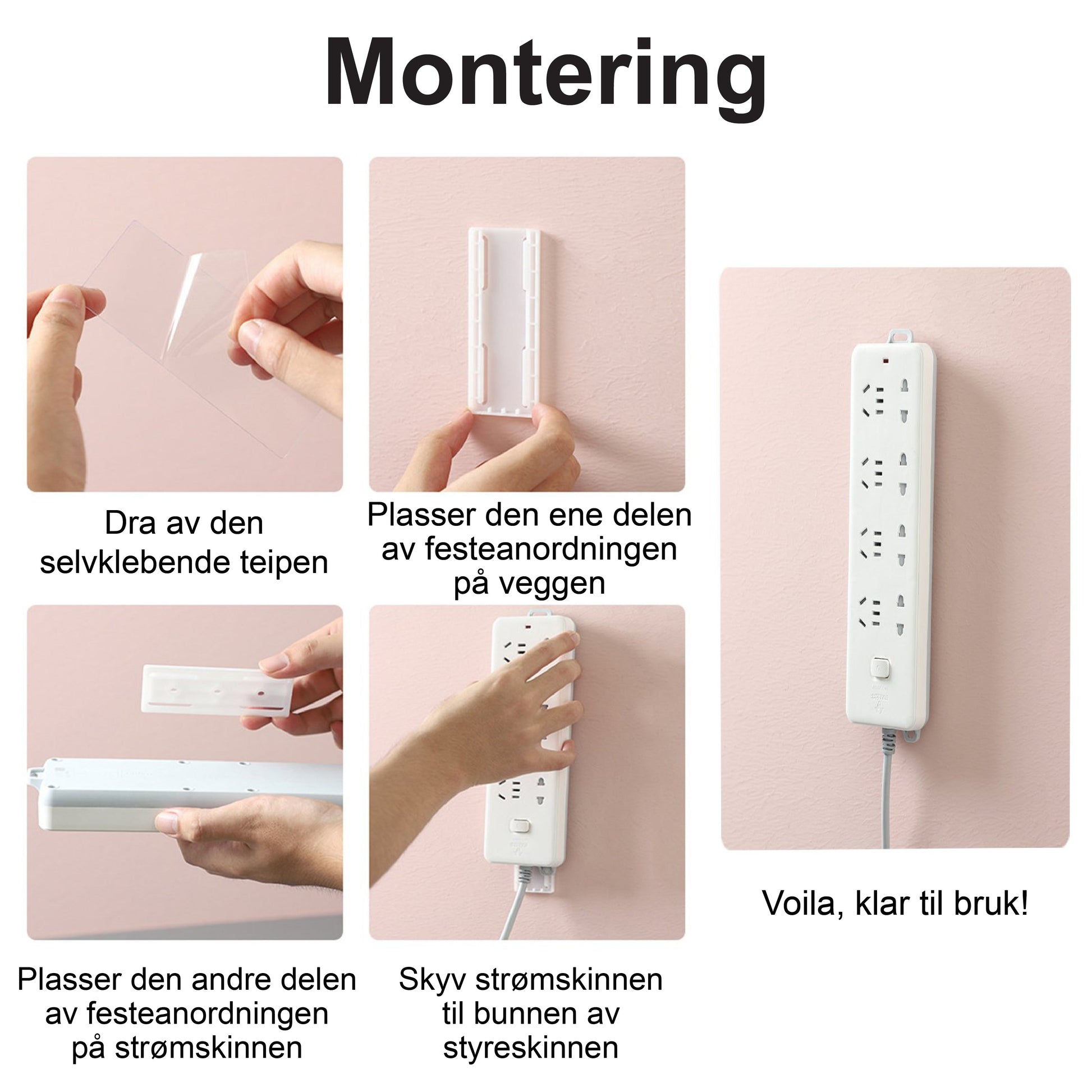 Selvklebende festeanordning og organisator - NordHjem