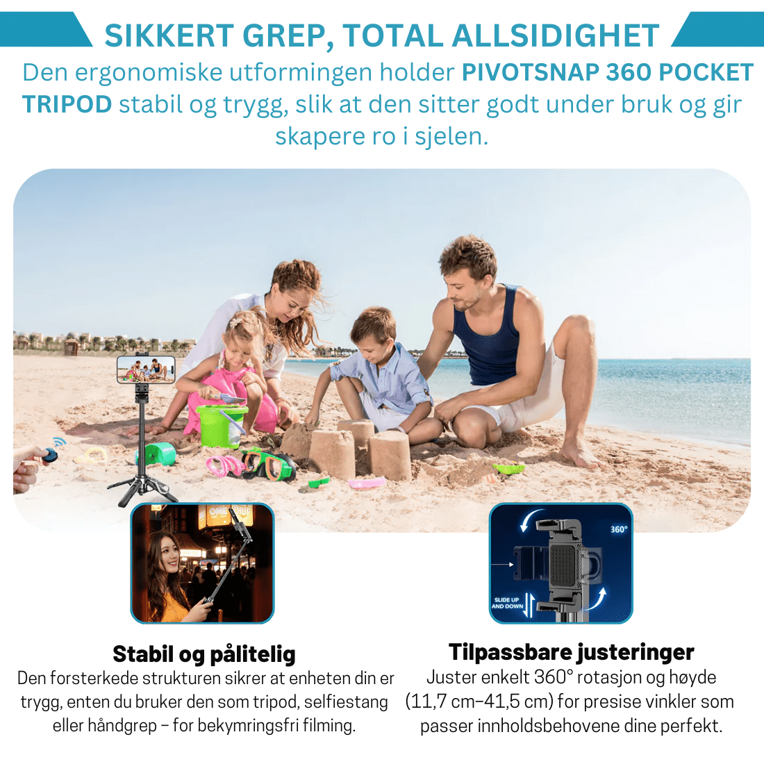 PivotSnap 360 Lommestativ - NordHjem