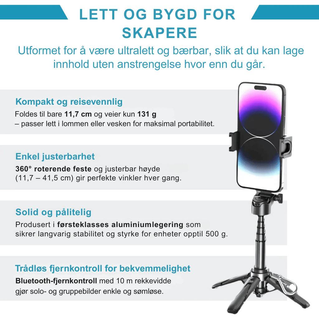 PivotSnap 360 Lommestativ - NordHjem