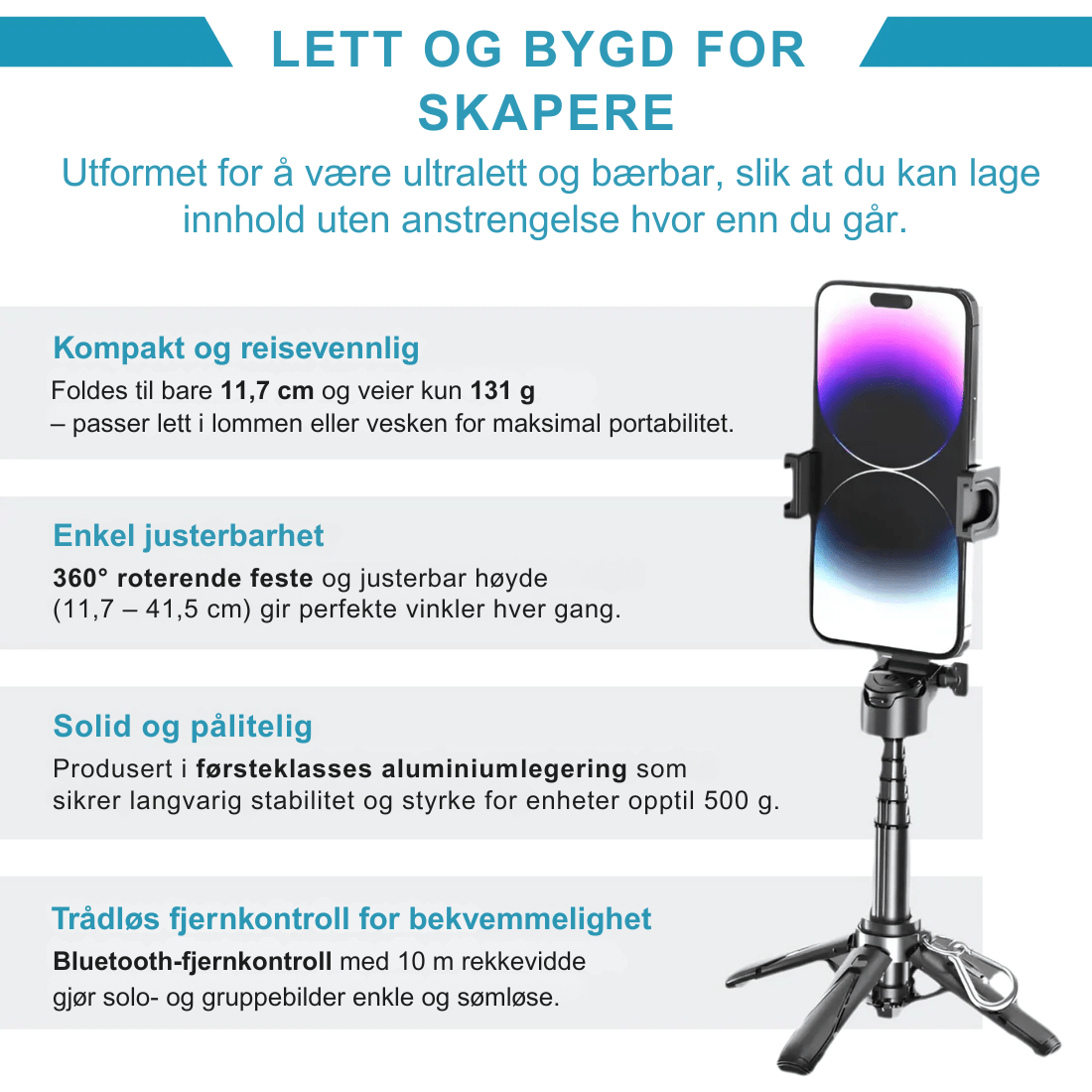 PivotSnap 360 Lommestativ - NordHjem