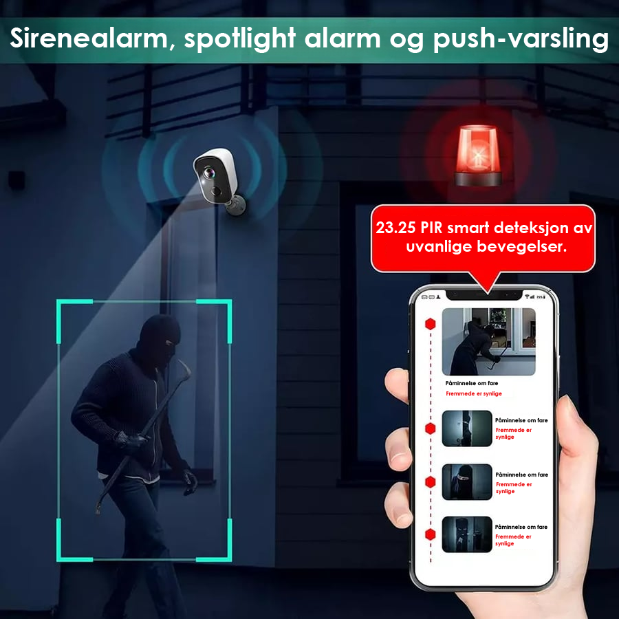 1080P trådløst sikkerhetskamera