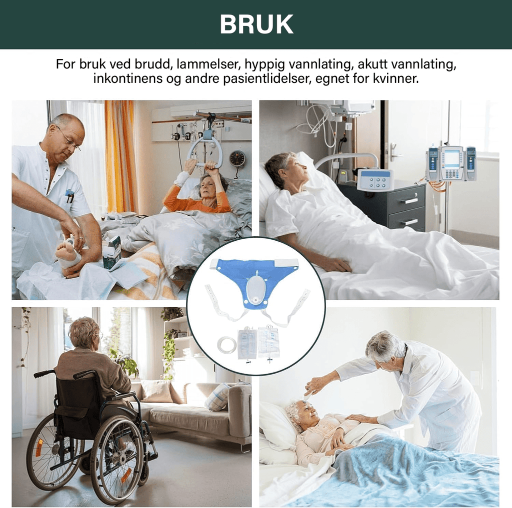 Lekkasjesikker gjenbrukbar medisinsk urinpose - NordHjem