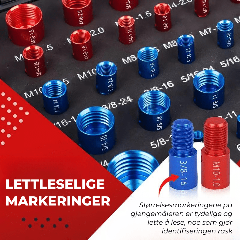 BoltGauge X44 – 44 - delt Universalt Gjengekontrollsett (Metrisk og SAE) - NordHjem