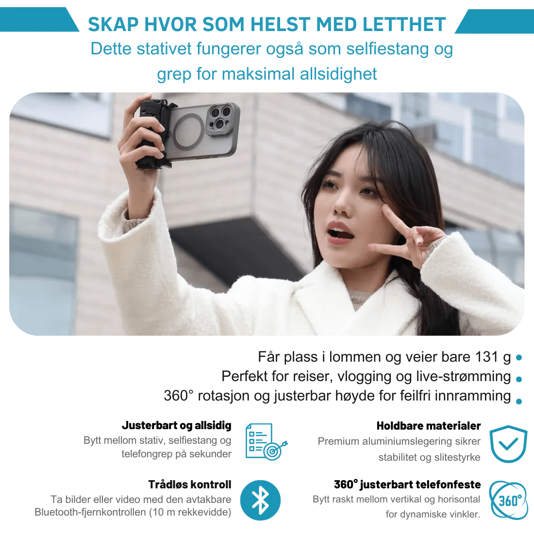 PivotSnap 360 Lommestativ - NordHjem