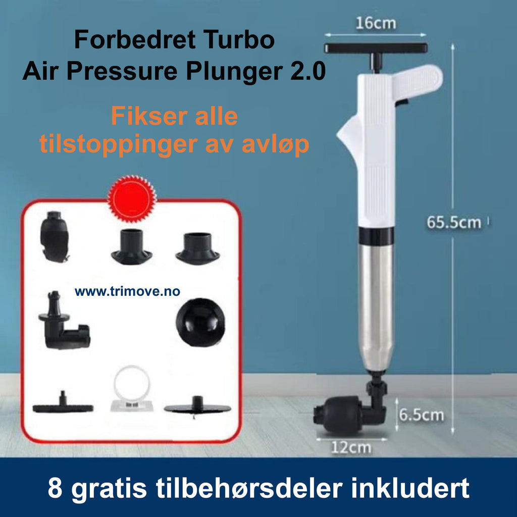 Forbedret Turbo Air Pressure Plunger 2.0™ - Fjerner alle tilstoppinger! - NordHjem
