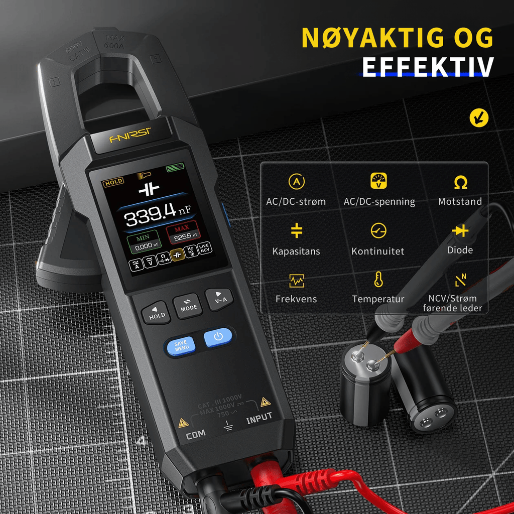 DMC - 100 SmartMeter™ | Presisjons Strømtang Multimeter med Fargeskjerm - NordHjem