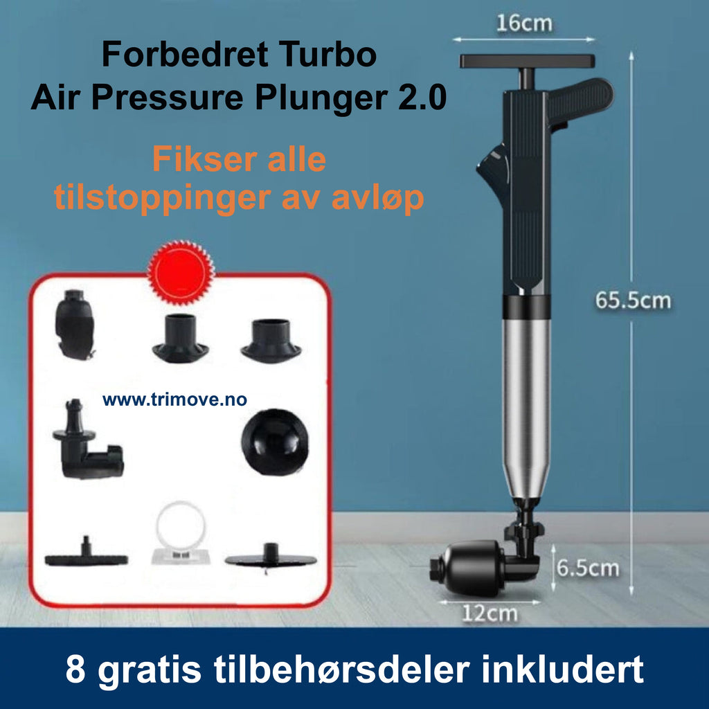 Forbedret Turbo Air Pressure Plunger 2.0™ - Fjerner alle tilstoppinger! - NordHjem