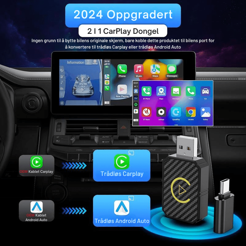AutoPlugGo™ | Mini Trådløs CarPlay - adapter - NordHjem