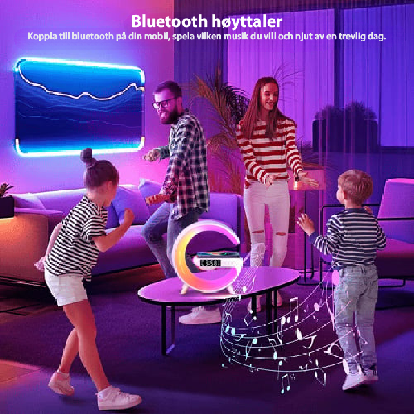 GlowTunes Smart Lamp - Multifunksjonell Bluetooth - høyttaler - NordHjem