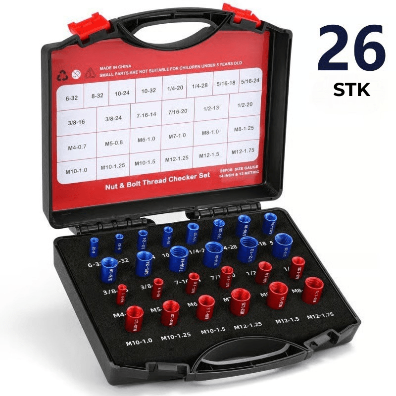 BoltGauge X44 – 44 - delt Universalt Gjengekontrollsett (Metrisk og SAE) - NordHjem