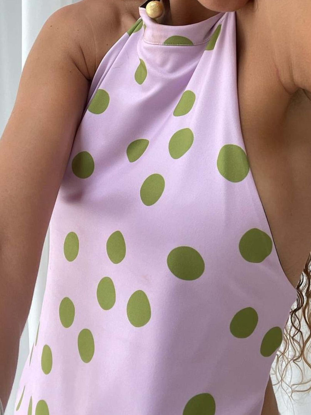 Kvinne Halterneck Tank Top Ryggløs Lett Stretch - NordHjem