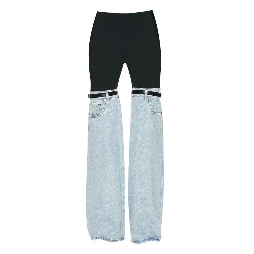 Kvinne Høyt Liv Straight Wide - Leg Bukser - NordHjem