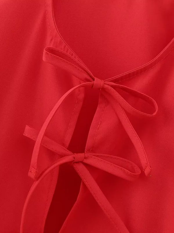 Kvinne Strappy Puff Sleeve Skjorte - NordHjem