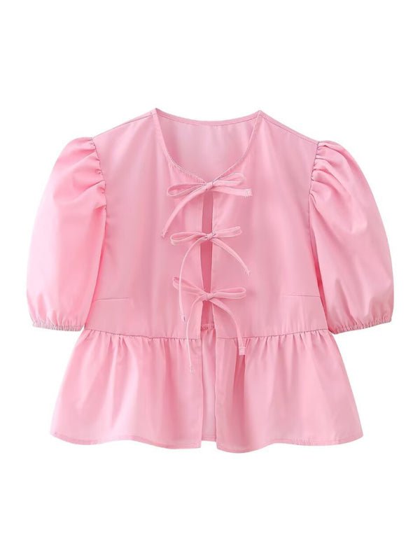Kvinne Strappy Puff Sleeve Skjorte - NordHjem