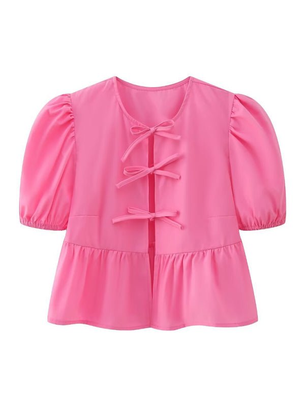 Kvinne Strappy Puff Sleeve Skjorte - NordHjem
