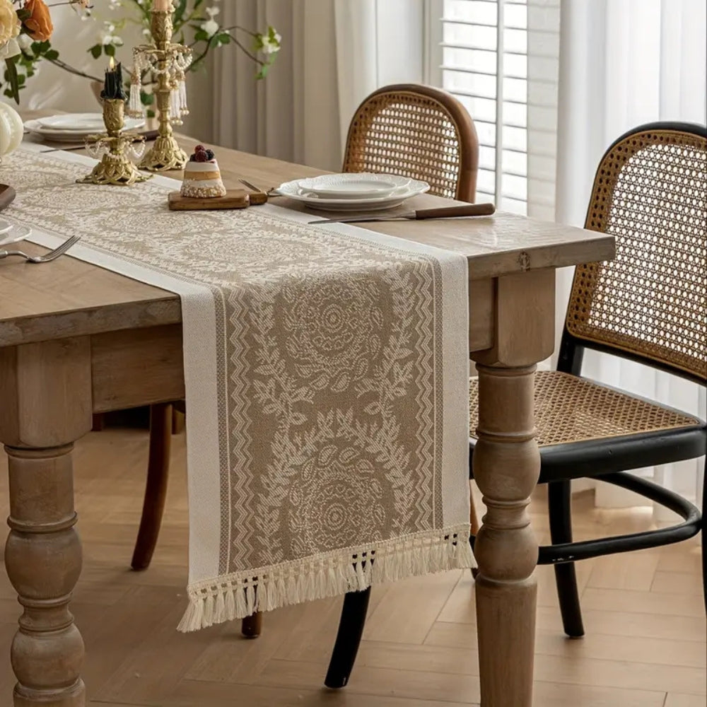 Leona luksuriøs bordløper i lin – Café Lace
