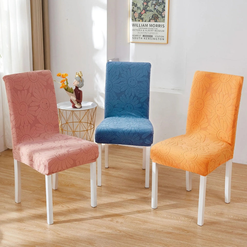 Fleur elastisk stoltrekk med smileblomst – Sunburst Oransje