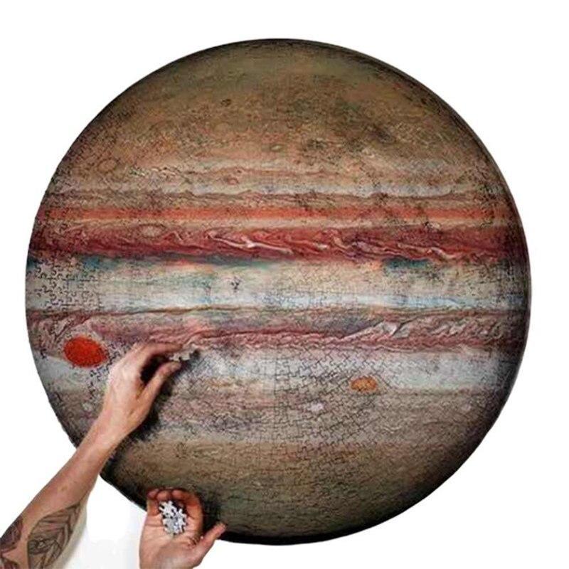 LuxHome Rundt Puslespill – 1000 Biter | Månen, Mars, Venus & Jorden | 68 cm i Diameter - NordHjem