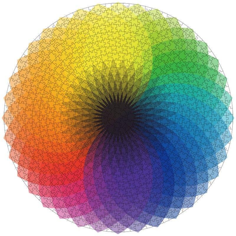 LuxHome Rundt Puslespill – 1000 Biter | Månen, Mars, Venus & Jorden | 68 cm i Diameter - NordHjem
