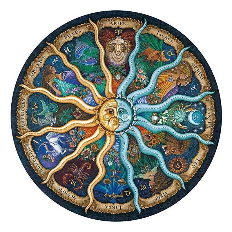 LuxHome Rundt Puslespill – 1000 Biter | Månen, Mars, Venus & Jorden | 68 cm i Diameter - NordHjem